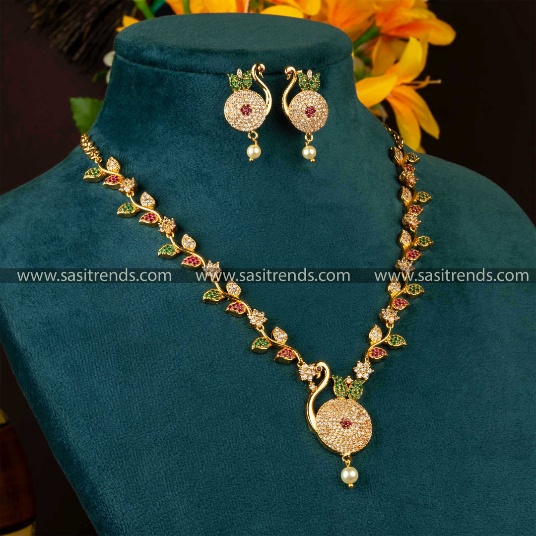 Traditional Wear Guaranteed Micro Gold Plated One Gram Gold Jewellery Set