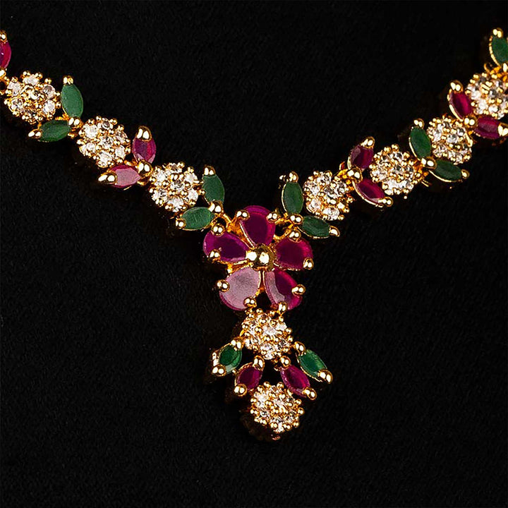 Traditional Micro Gold Plated Floral Designer Jewellery Sasitrends