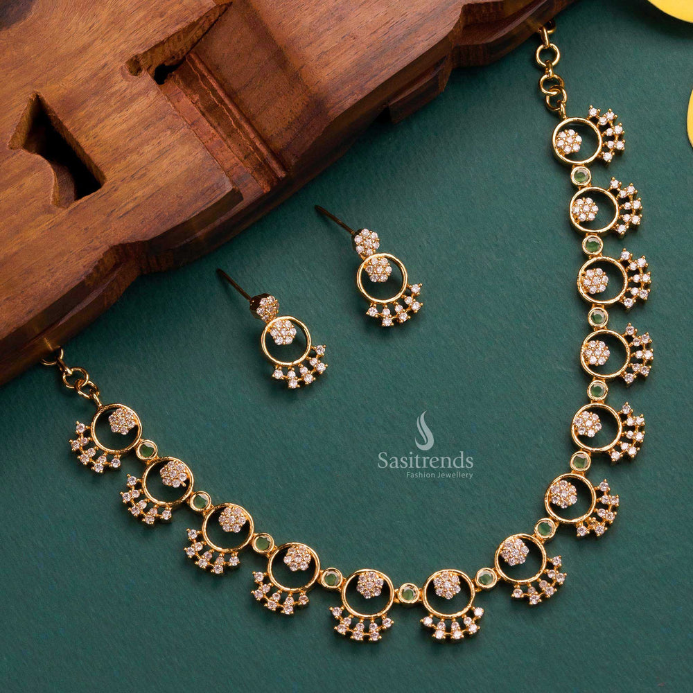 Attractive Flower Pendant Necklace Set - Perfect for Traditional Occasions - Sasitrends
