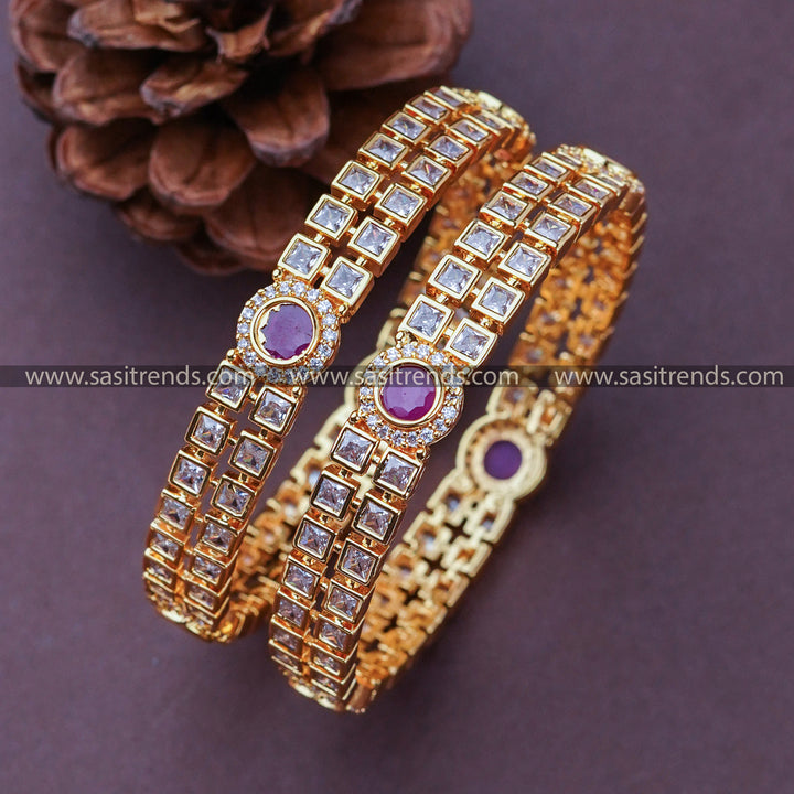 Elegant and stylish bangles with the latest designs and 1 gram micro gold plated using with 24-carat gold plating