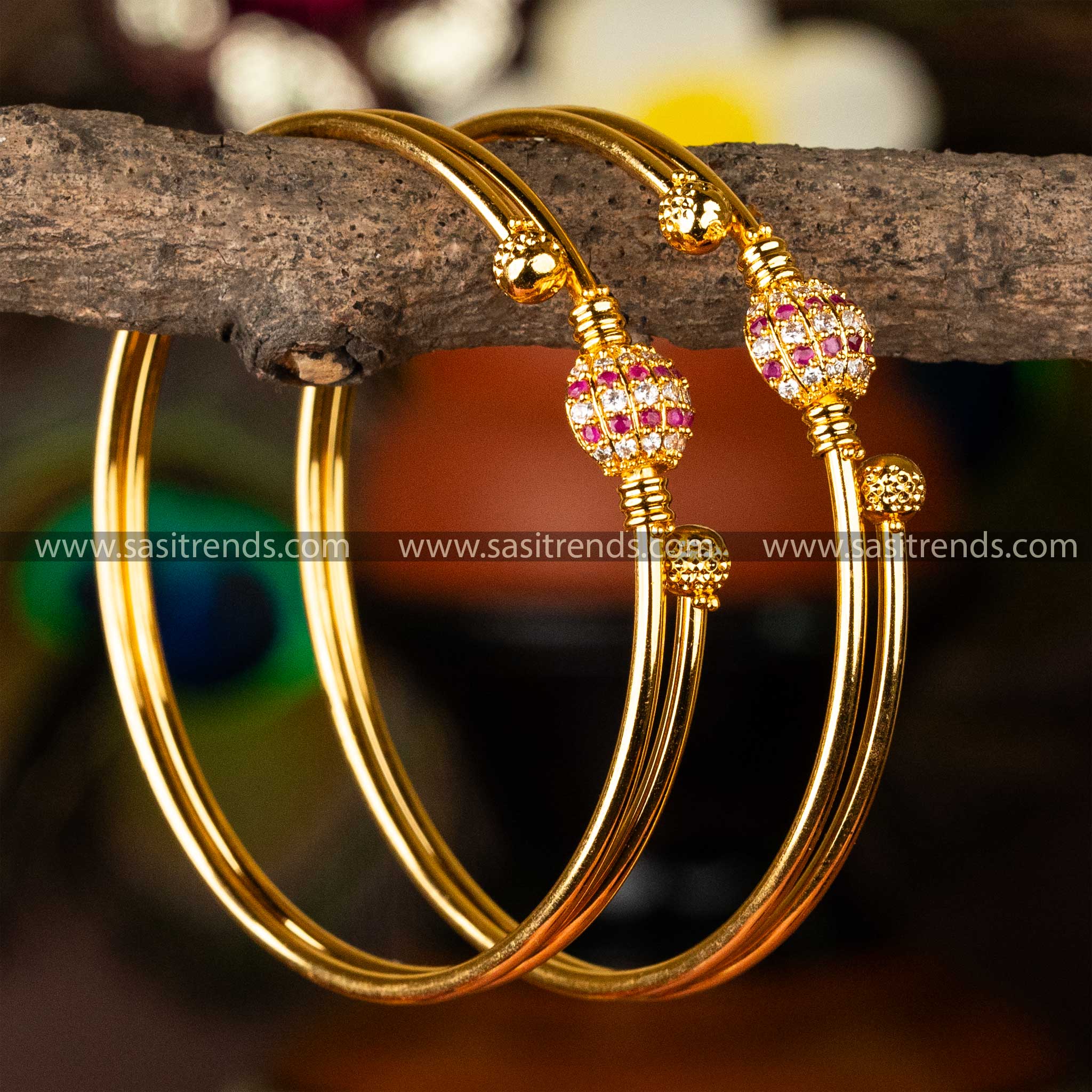 Gold plated deals bangles with guarantee