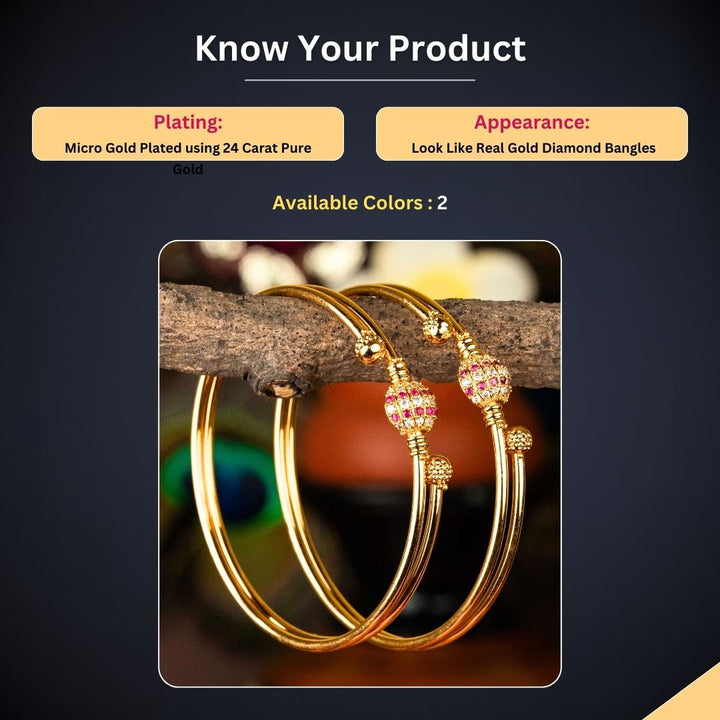 Micro gold plated Bangles measurement image - Sasitrends