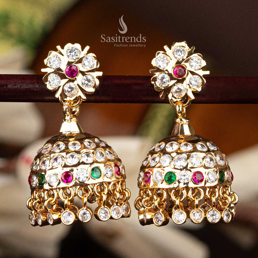 Traditional Micro Gold Plated Impon Traditional Wear Multi Earrings Sasitrends Online Shopping