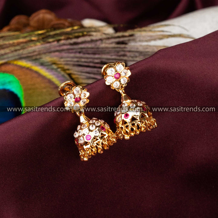 Temple Wear Guaranteed Micro Gold Plated Impon Traditional Wear Earrings Sasitrends Online Shopping