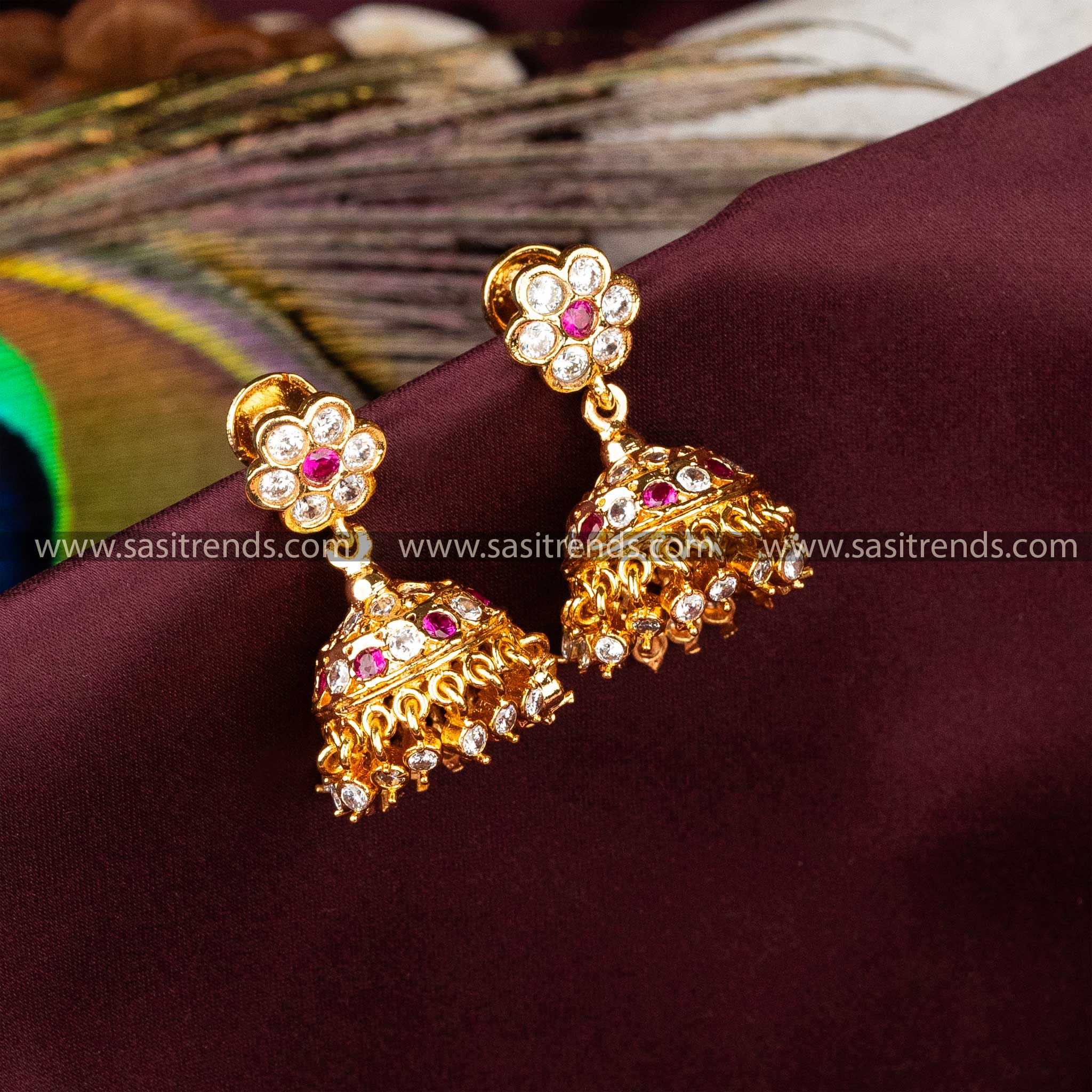 Exquisite Micro Gold Plated Traditional Impon Earrings - Sasitrends - Sasitrends