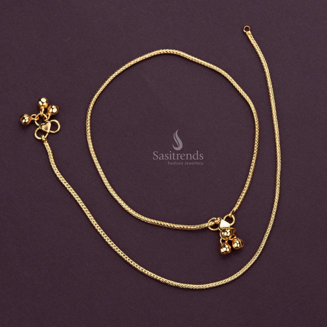 Elegant micro gold payal anklet showcasing minimalistic design - Sasitrends