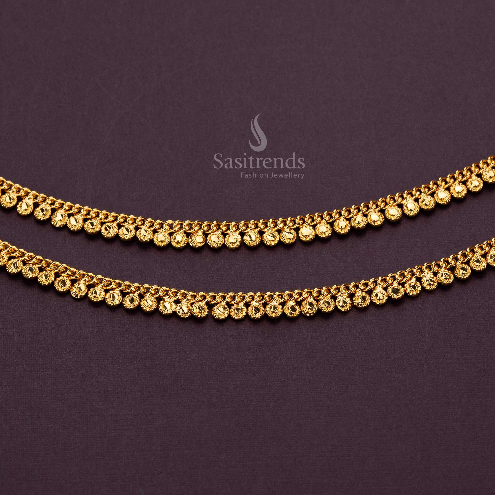 Fashion-forward gold-plated anklets for women, sleek and versatile for everyday wear - Sasitrends