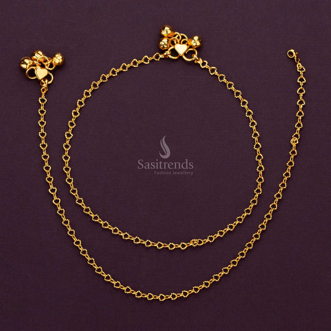 Elegant chain model gold anklets for daily wear, micro gold plated anklets - Sasitrends