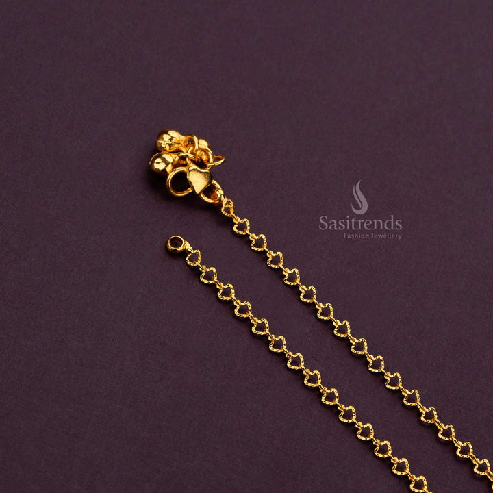 Sleek and comfortable one gram micro gold plated anklets for casual and formal outfits - Sasitrends