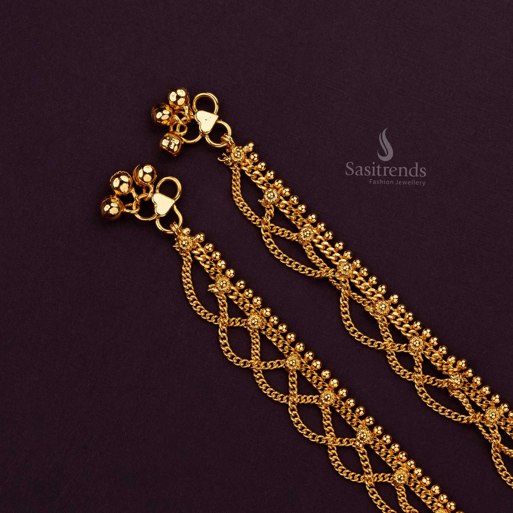 Stunning gold anklets perfect for weddings and formal occasions - Sasitrends