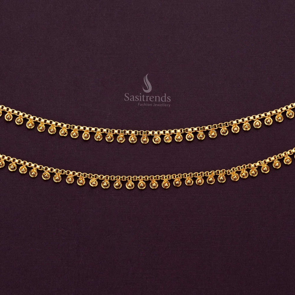 Stylish gold anklets perfect for traditional occasions and special events - Sasitrends