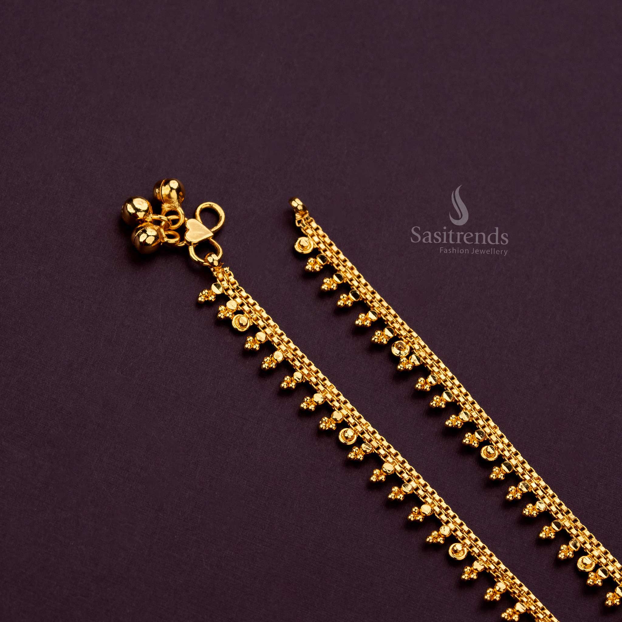 Stunning gold plated anklets, perfect for traditional occasions and festivals - Sasitrends