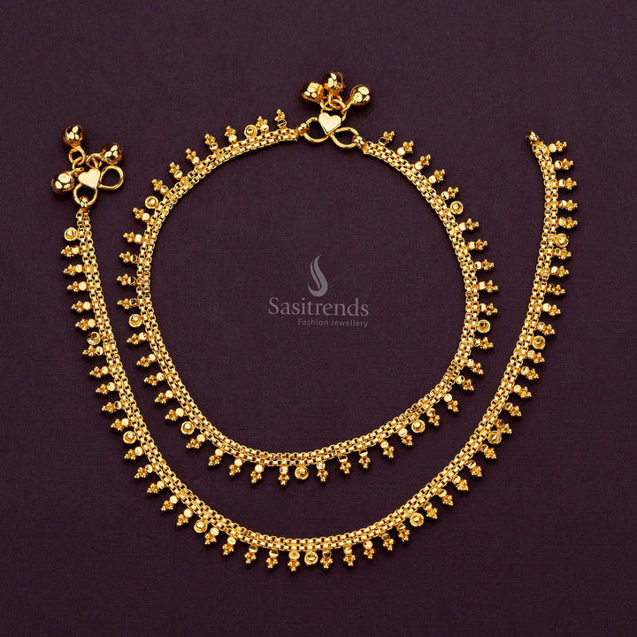 Luxury Double Layered Micro Gold Plated Anklets with Charms - Sasitrends