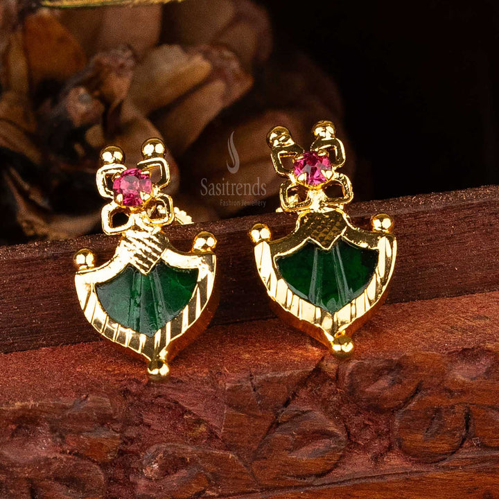 Traditional Micro Gold Plated Kerala Palakka Earrings Sasitrends Online