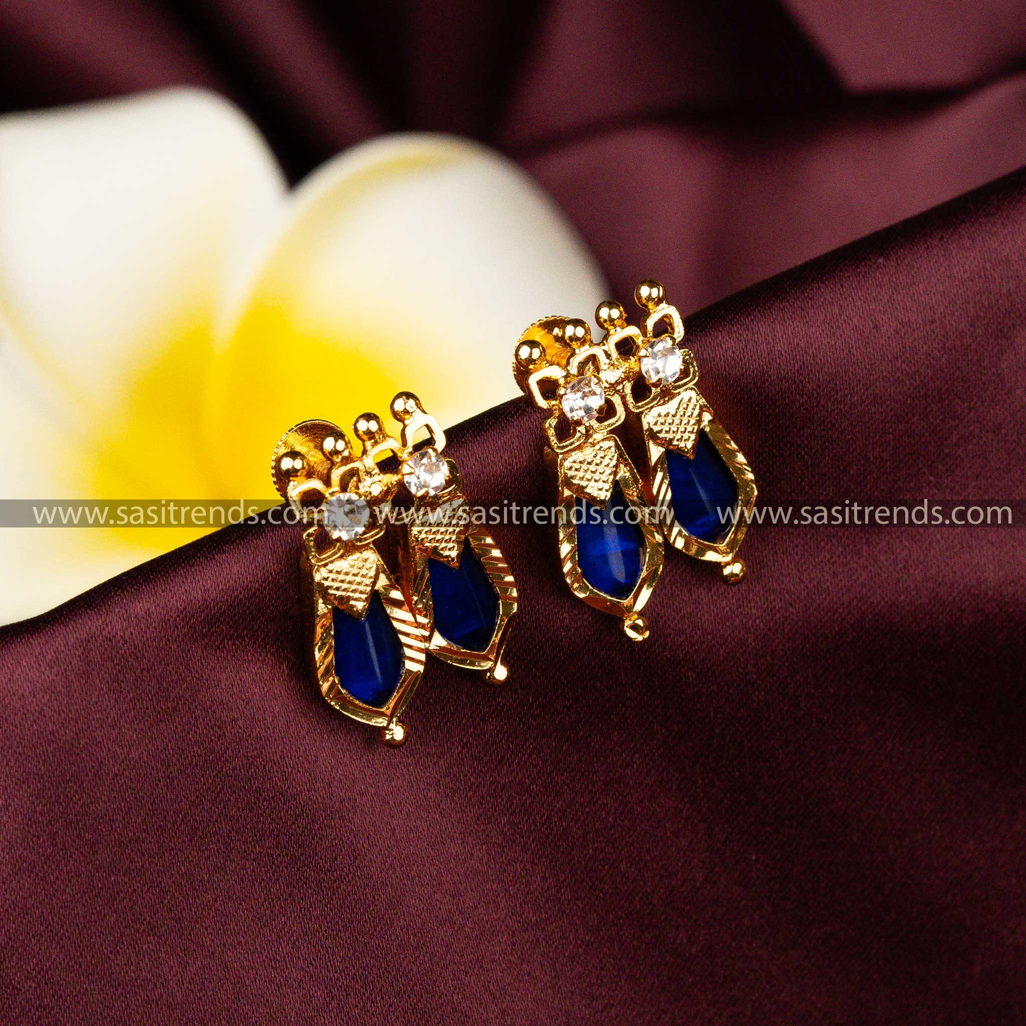 Elegant Guaranteed Micro Gold Plated Double Palakka Earrings Sasitrends Online Shopping