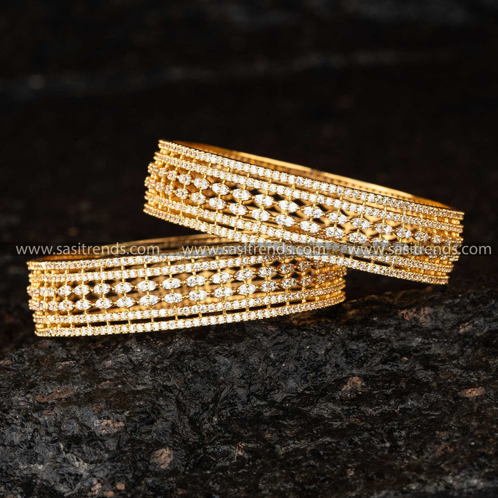 Opulent Gold Plated AD Bridal Bangles Sasitrends Online Shopping