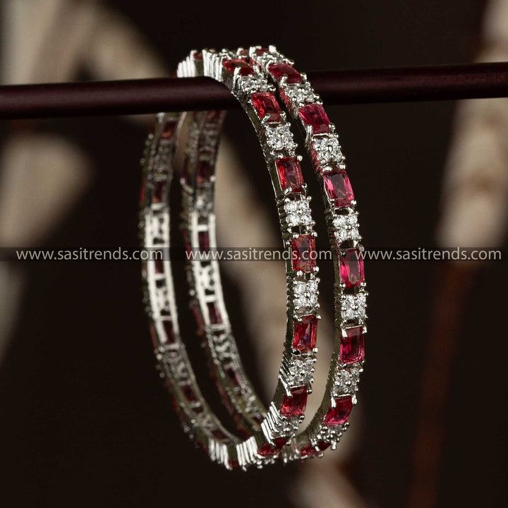 Elegant American Diamond Bangles - Sasitrends