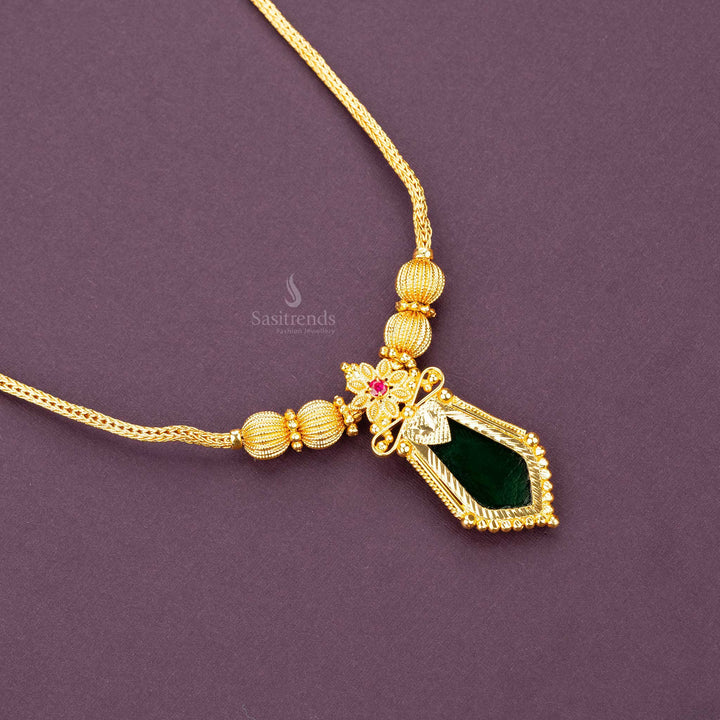 Kerala palakka micro gold plated pendant necklace sasitrends