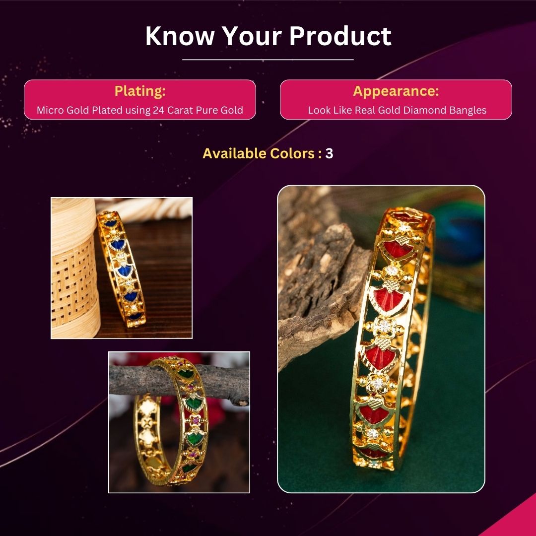 Micro gold plated Bangles measurement image - Sasitrends