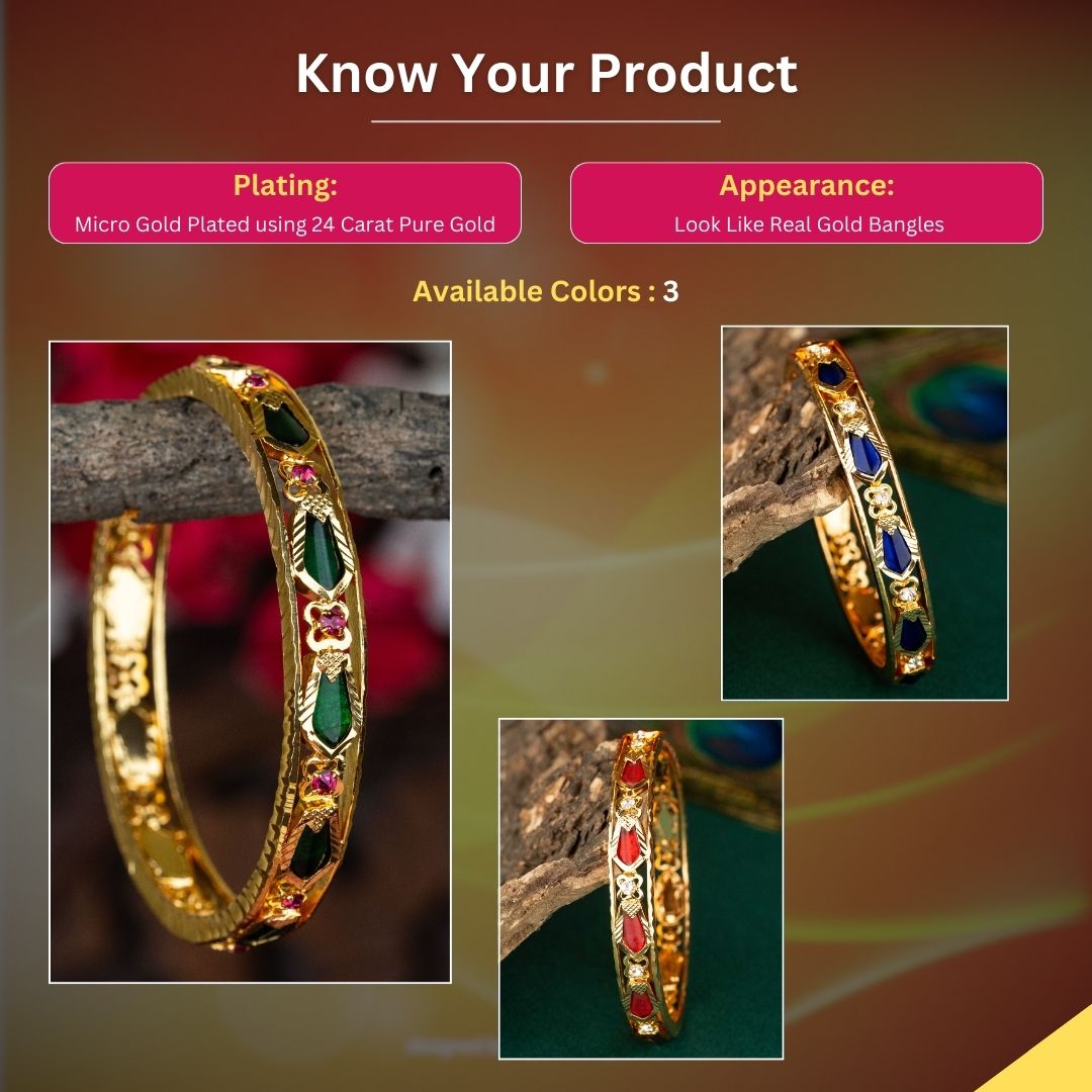 Micro Gold Plated Bangles Measurement Image - Sasitrends