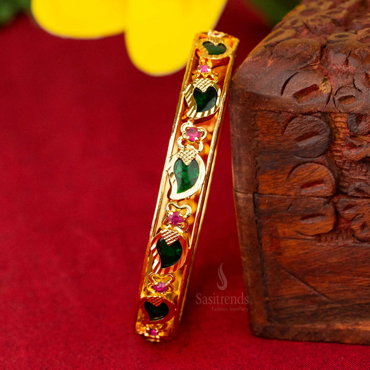 Traditional Guaranteed Micro Gold Plated Palakka Mango Bangle Sasitrends