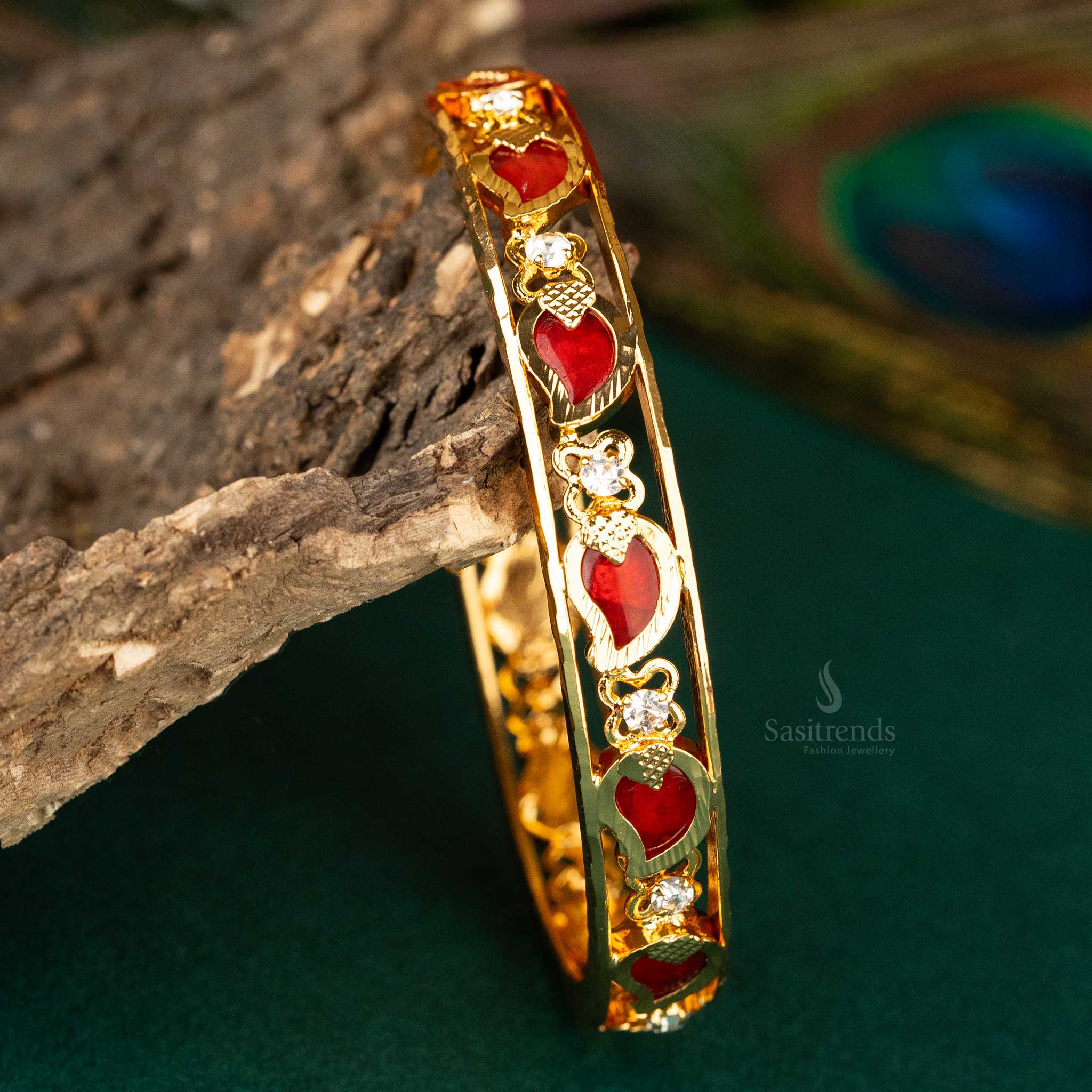 Traditional Micro Gold Plated Kerala Palakka Mango Designer Bangle Sasitrends