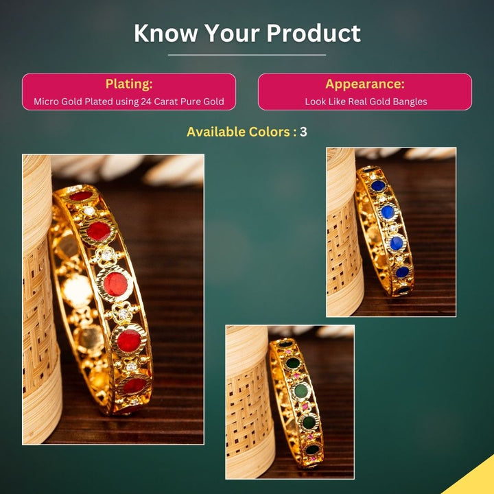 Micro Gold Plated Bangles Measurement Image - Sasitrends