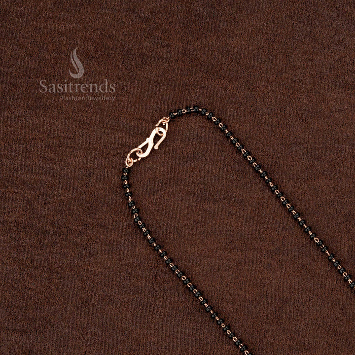 American diamond mangalsutra with black beads chain for traditional wear - Sasitrends