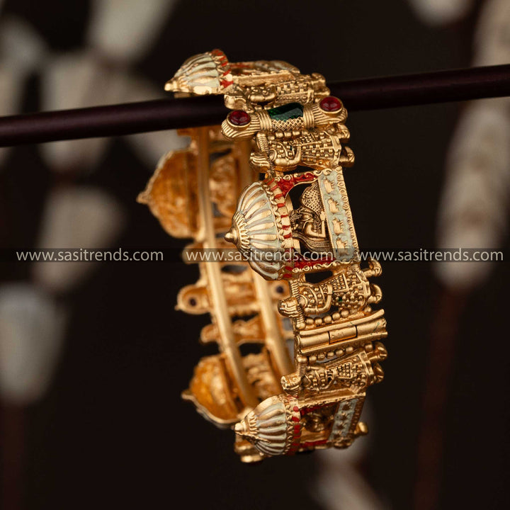 Traditional Ruby Green Doli Baarat Meenakari Andtique Gold Plated Kada Bangle Sasitrends Online Shopping