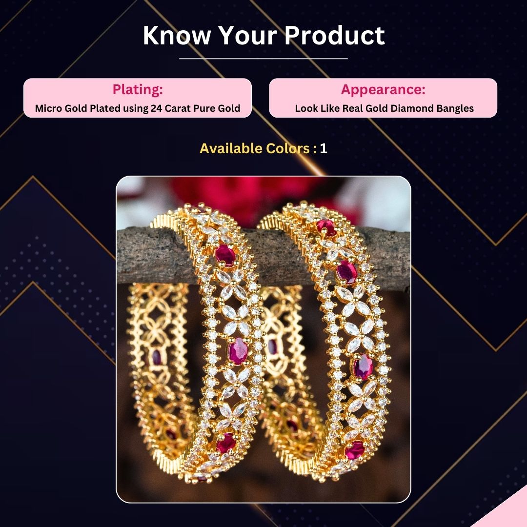 Micro Gold Plated Bangles Measurement Image - Sasitrends