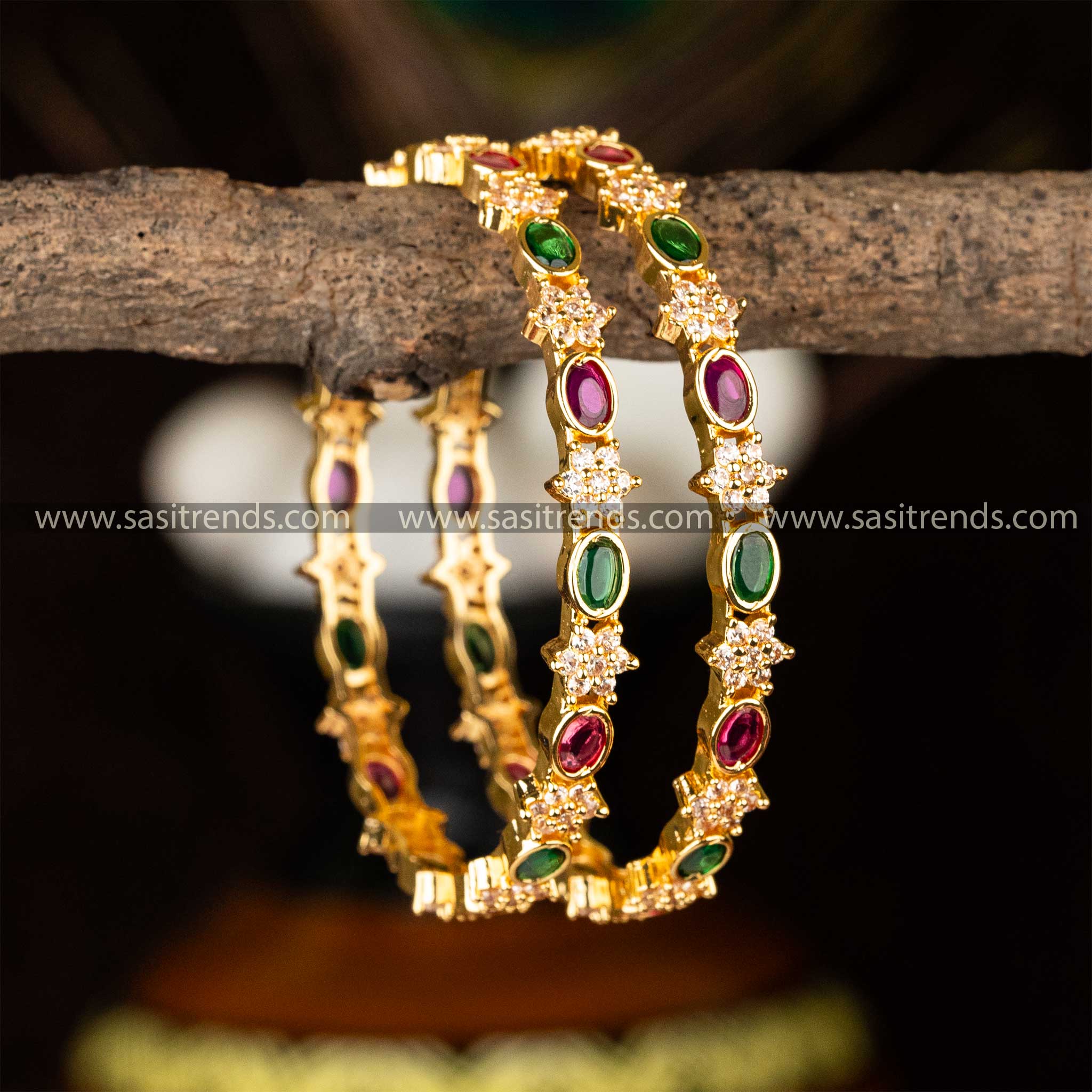 Traditional Attractive Guaranteed Micro Plated Multi AD Stone Studded  Bangles Sasitrends Online Shopping