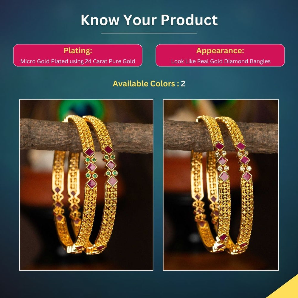 Micro Gold Plated Bangles Measurement Image - Sasitrends