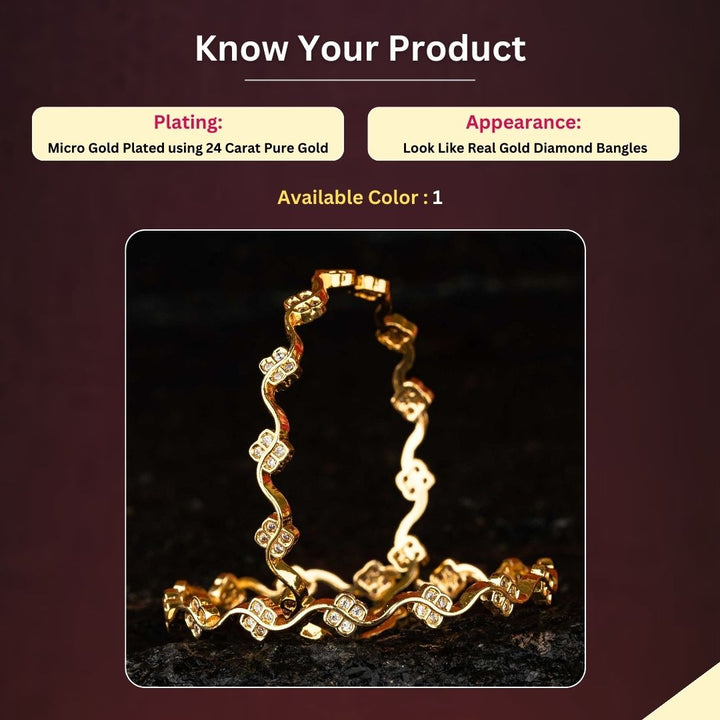 Micro Gold Plated Bangles Measurement Image - Sasitrends