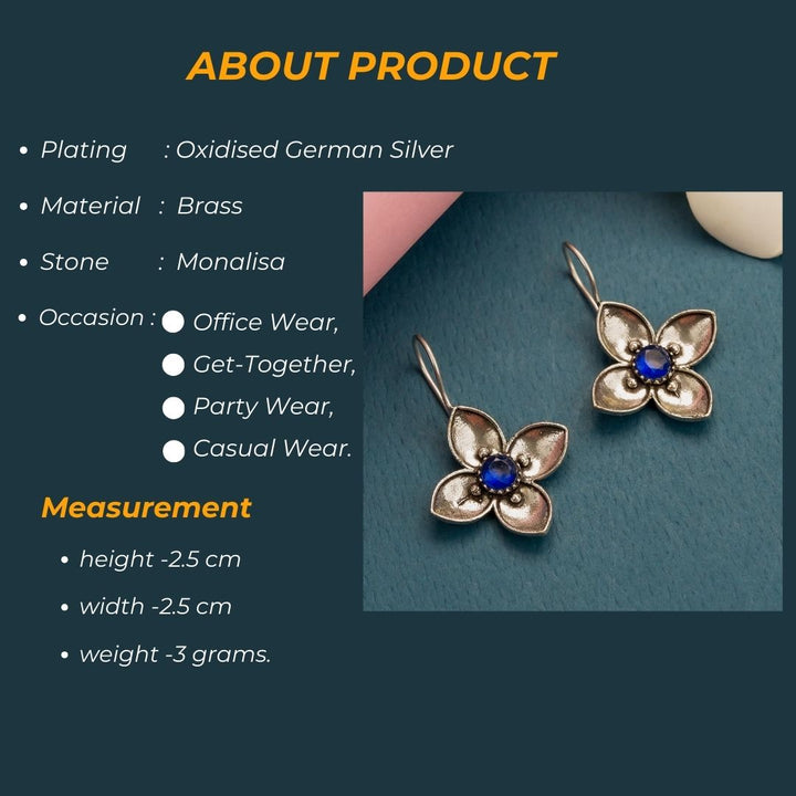 Latest Oxidised Flower Designer Fish Hook Earrings Sasitrends Online Shopping