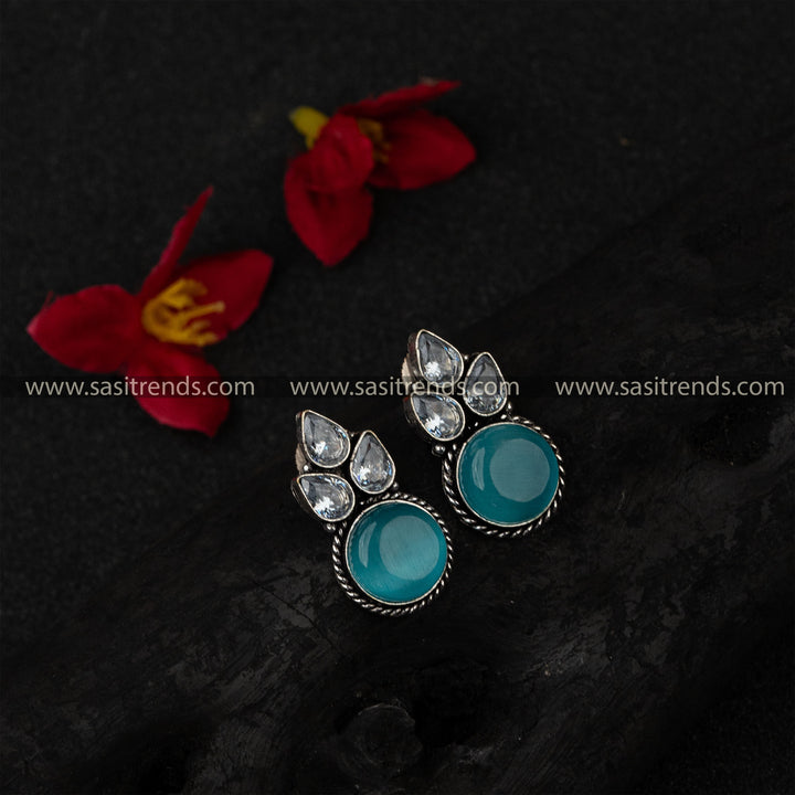 Beautiful Ad Oxidised German Silver Earrings For Women And Girls