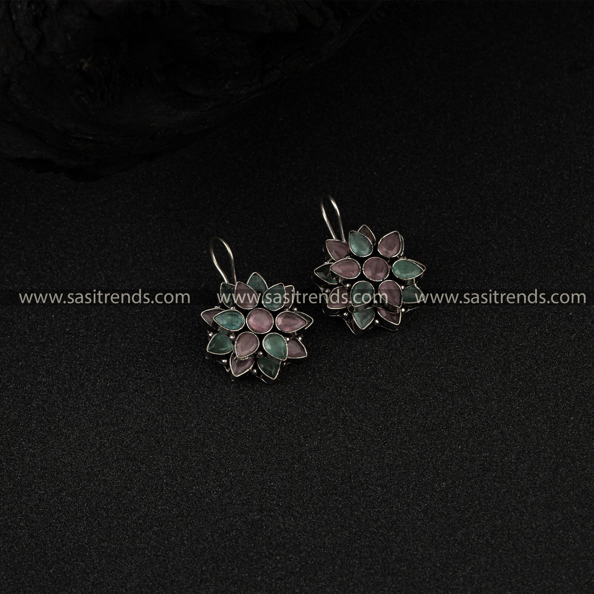 Sasitrends Oxidised German Silver Earrings 