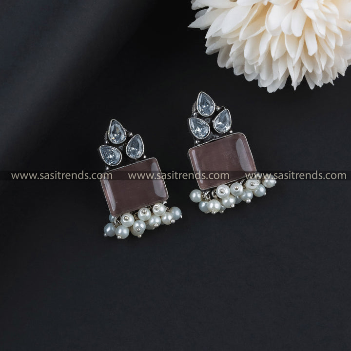 Latest Oxidized German Silver Earrings Earrings For Traditional Women