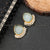New Gold Plated Pearl Hanging Monalisa Stone Studded Earrings