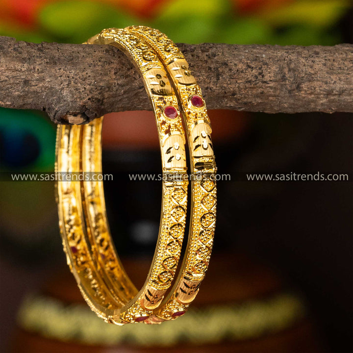 New Arrival: Attractive Gold Plated Forming Bangles For Perfect Traditonal Elegance - Sasitrends