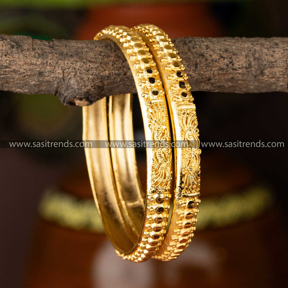 Latest Trendy Gold Plated Forming Plain Bangles - Perfect For Traditional Elegance - Sasitrends