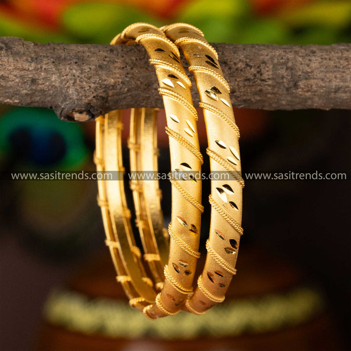 Latest Trendy Gold Plated Forming Plain Bangles - Perfect For Traditional Elegance - Sasitrends