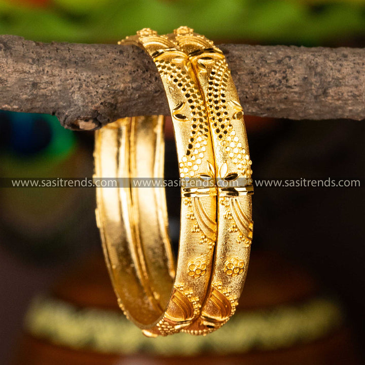 Latest Trendy Gold Plated Forming Plain Bangles - Perfect For Traditional Elegance - Sasitrends