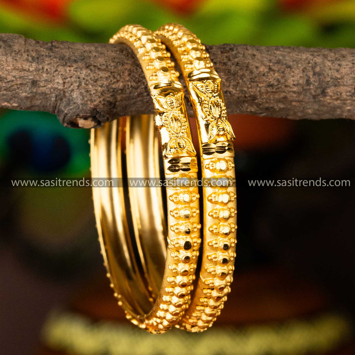 Latest Trendy Gold Plated Forming Plain Bangles - Perfect For Traditional Elegance - Sasitrends