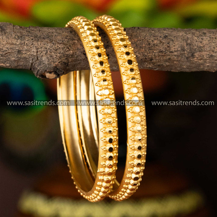 Latest Trendy Gold Plated Forming Plain Bangles - Perfect For Traditional Elegance - Sasitrends