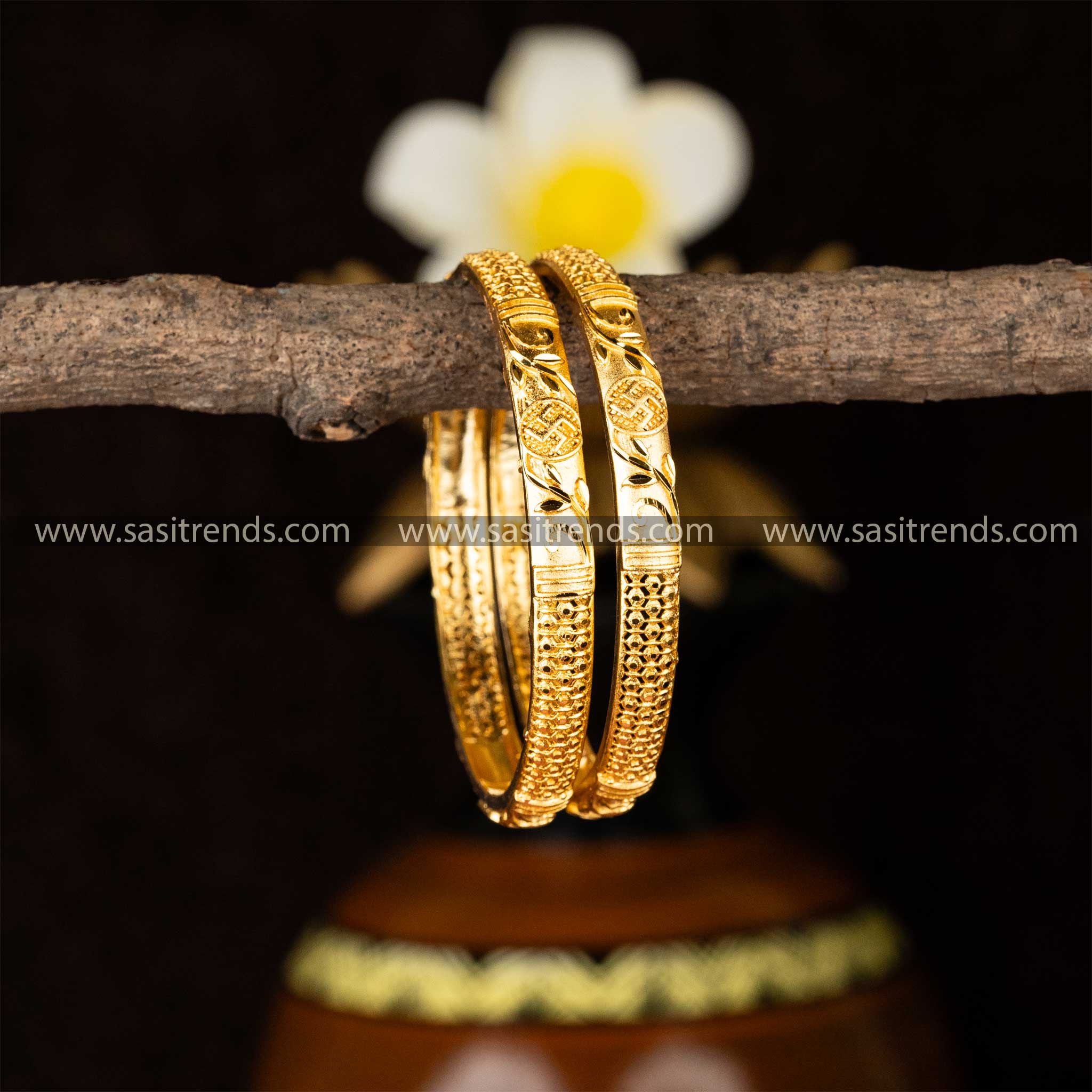 Stylish Gold Plated Forming Plain Bangles Look Alike Real Gold sasitrends Online Shopping