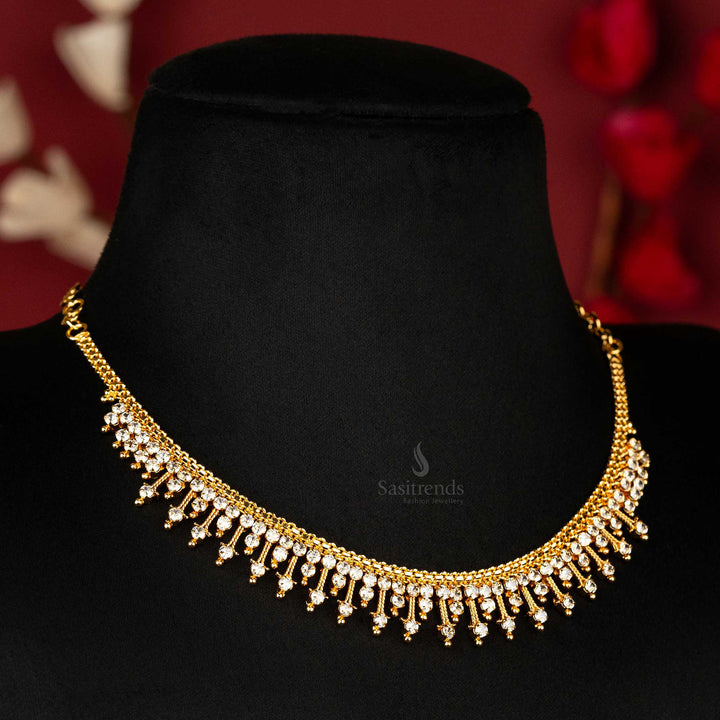 Sasitrends | Traditional Micro Gold-Plated AD Stone One Gram Kerala Style Necklace