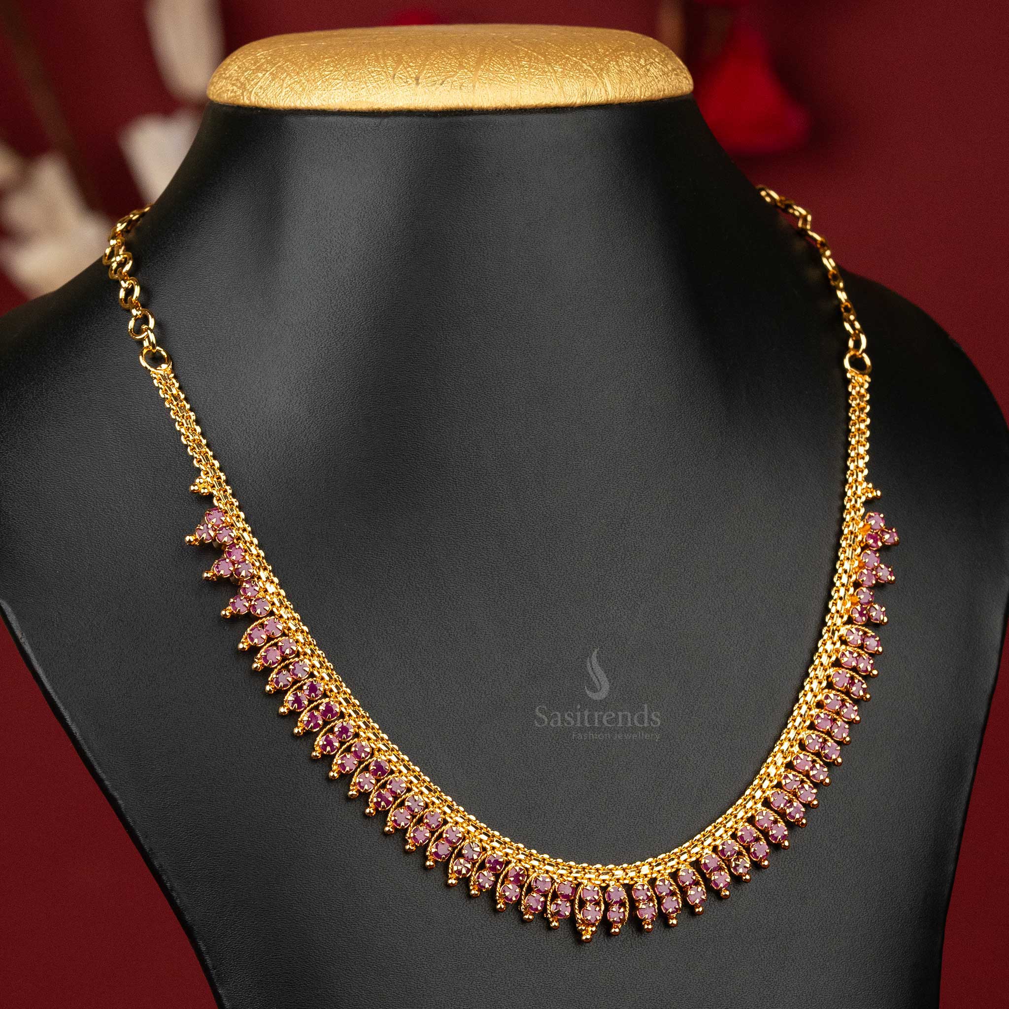 Elegant ruby stone necklace, one-year guaranteed Sasitrends Online
