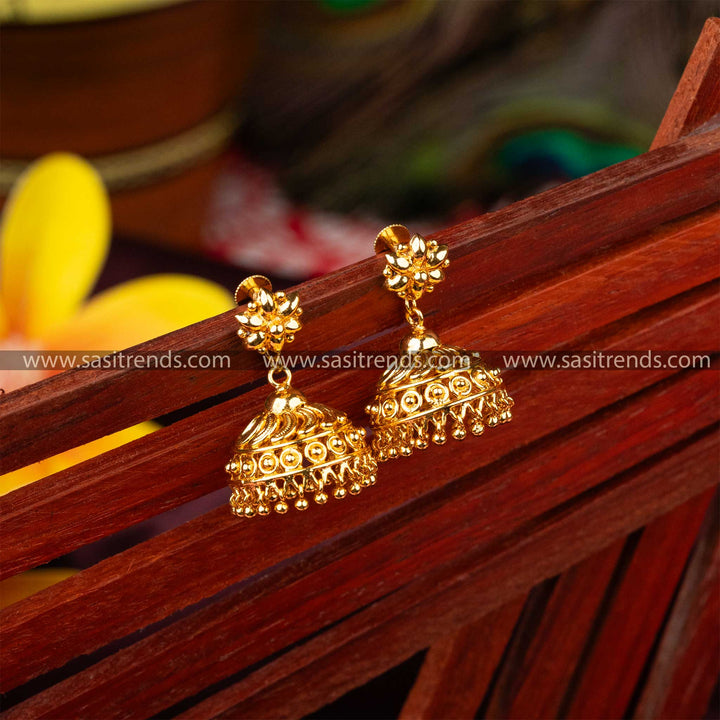 Beautiful Micro Gold Plated Traditional Wear Guaranteed Jhumka Earrings Sasitrends Online Shopping