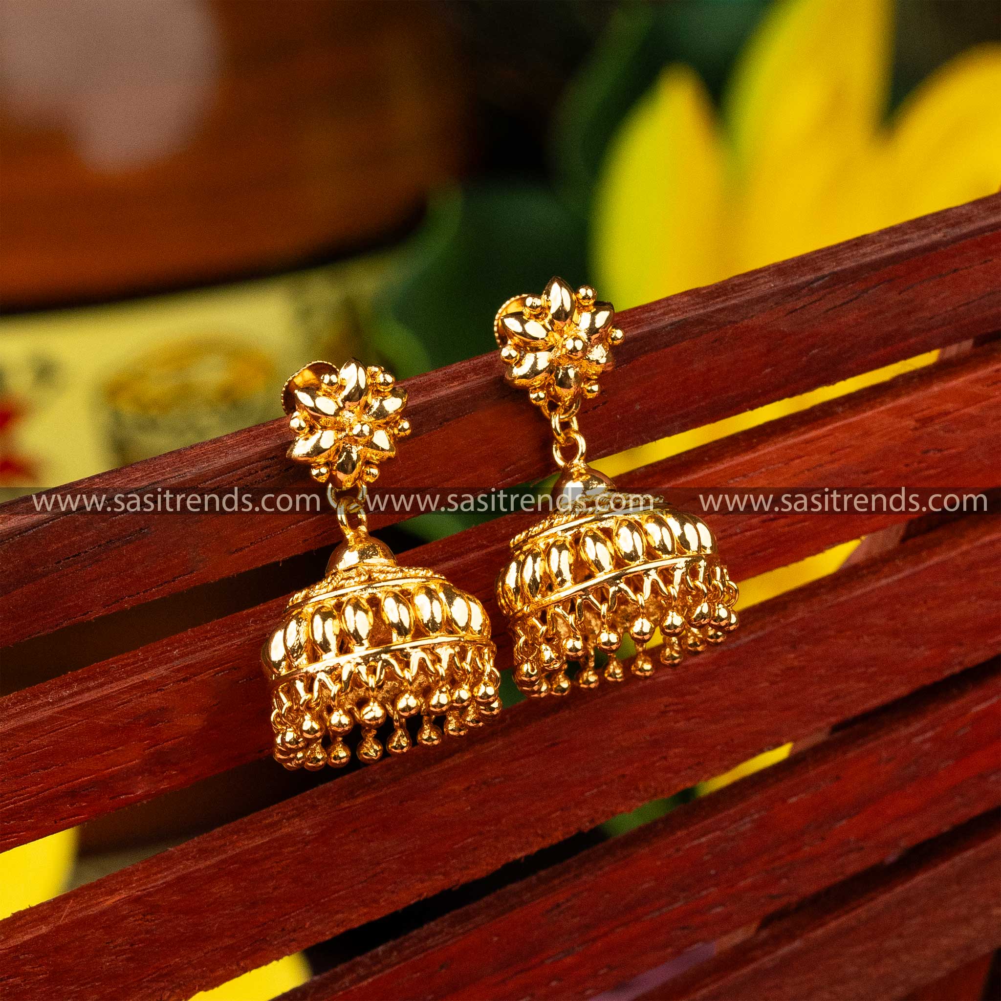 Micro Gold Plated Traditional Wear Guaranteed Jhumka Earrings Sasitrends Online Shopping