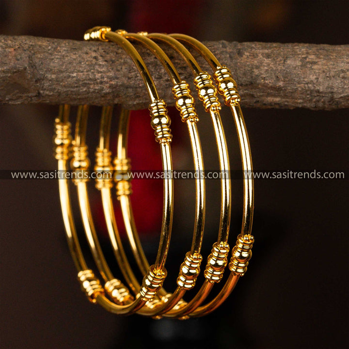 Buy Detail Kada Micro Gold Plated Bangles Set - Sasitrends